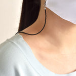 Mask Lanyard Stainless Steel Black Worn Face