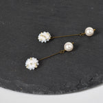 Meghan Pearl Pendulum Earrings Top Left