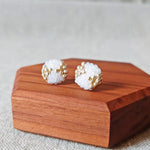 Octavia Stud Earrings in White Display Front 1