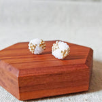 Octavia Stud Earrings in White Display Front 2