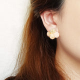 Orion X Earrings in Peach Model