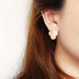 Orion Y Earrings in Peach Model