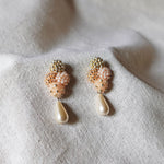 Orion Y Teardrop Earrings in Peach Front