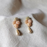 Orion Y Teardrop Earrings in Peach Front