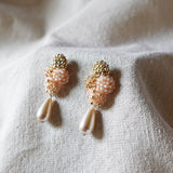Orion Y Teardrop Earrings in Peach Right