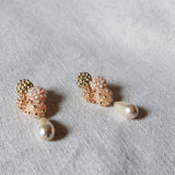 Orion Y Teardrop Earrings in Peach Side