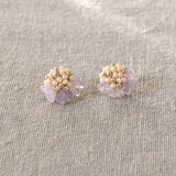 Priscilla Light Amethyst Chip Stud Earrings Display