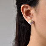 Priscilla Light Amethyst Chip Stud Earrings Model