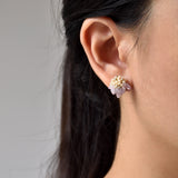 Priscilla Light Amethyst Chip Stud Earrings Model