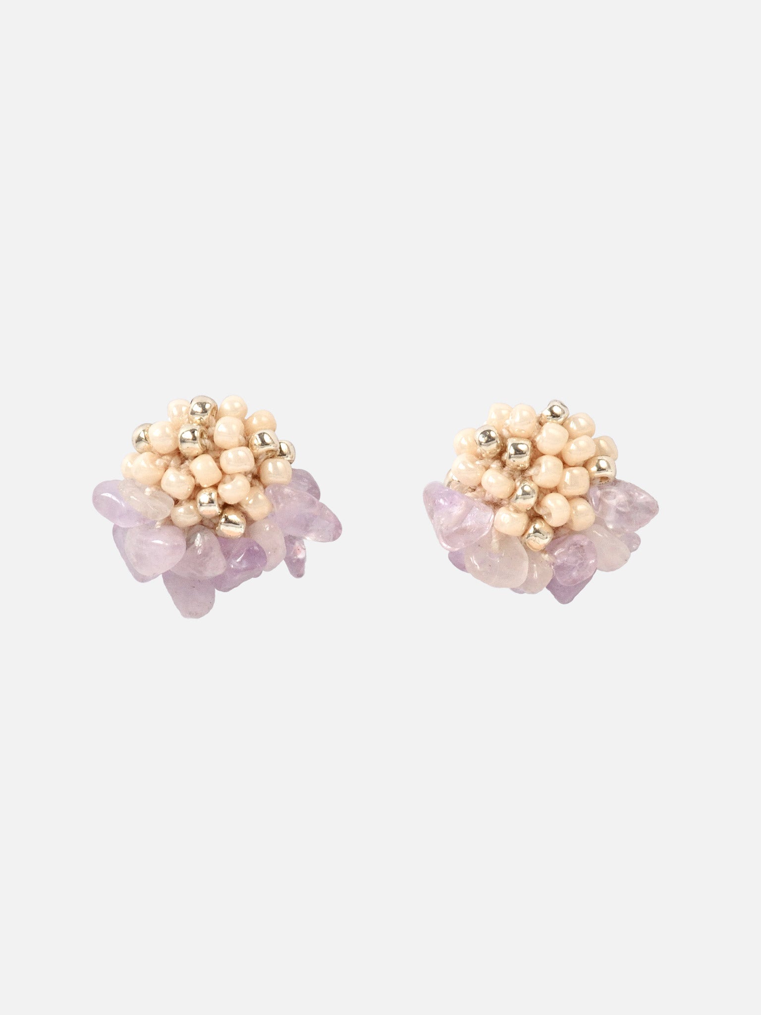 Priscilla Light Amethyst Chip Stud Earrings Primary