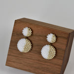 Phobos and Deimos Last Quarter Drop Earrings in White Left