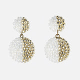 Phobos and Deimos Last Quarter Drop Earrings in White Primary