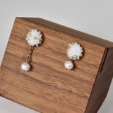 Margarita Poise Freshwater Pearl Mismatched Drop Earrings Left