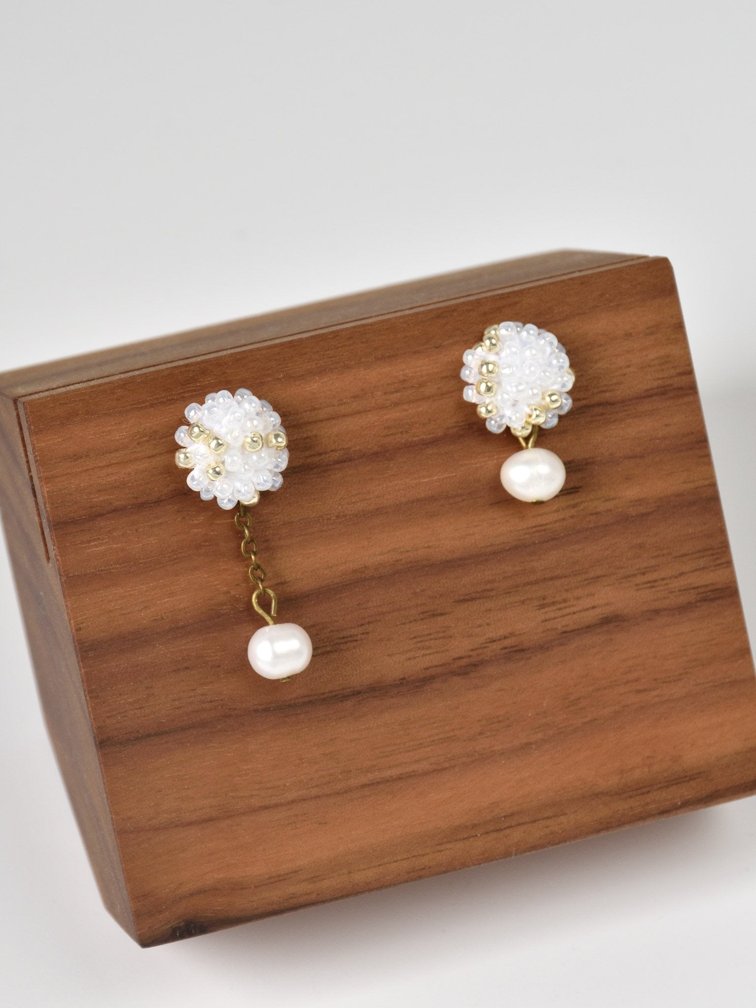 Margarita Poise Freshwater Pearl Mismatched Drop Earrings Right