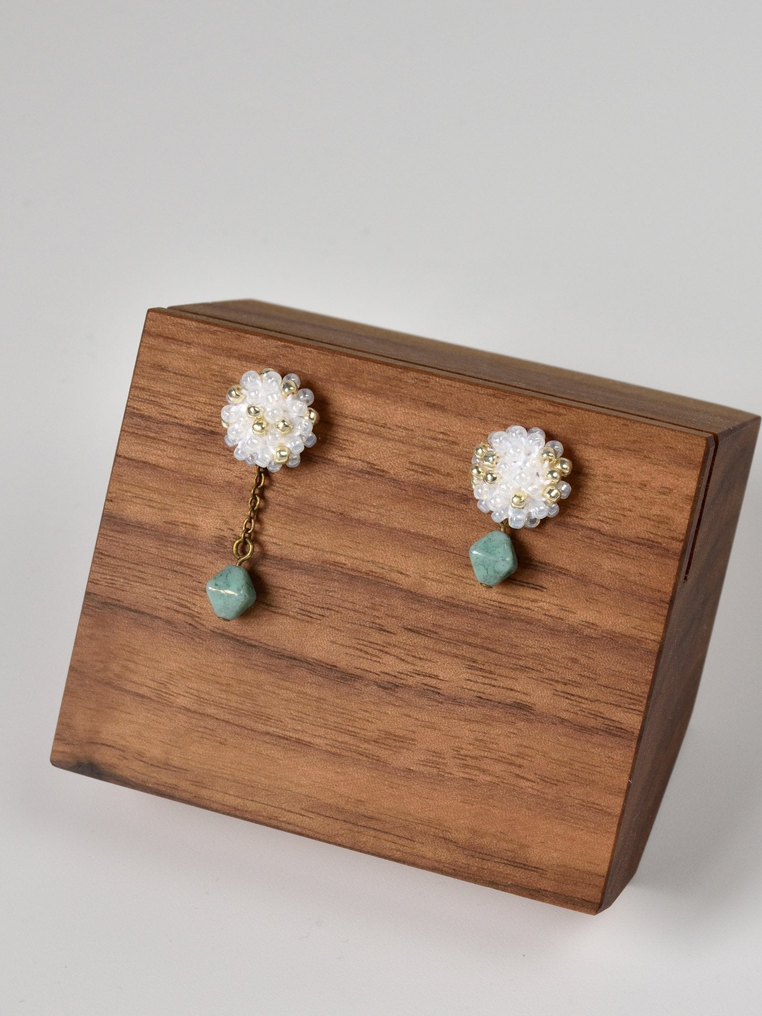 Picono Poise Czech Charm Mismatched Drop Earrings Front