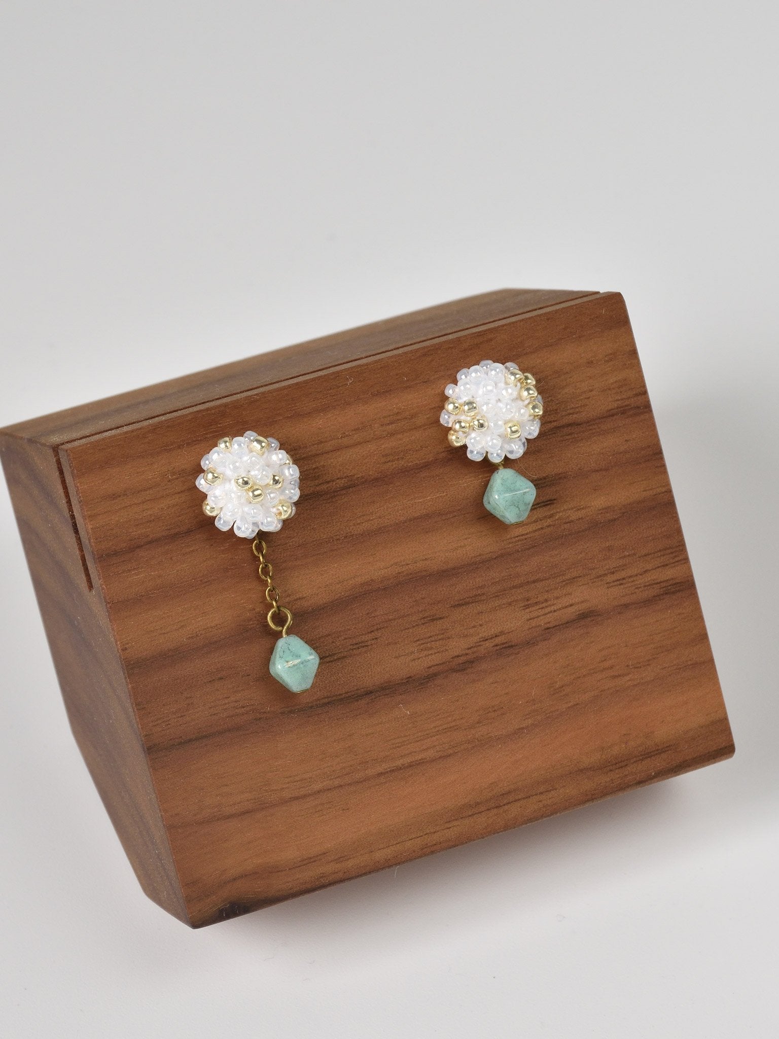 Picono Poise Czech Charm Mismatched Drop Earrings Right