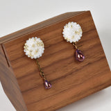 Shizuku Poise Teardrop Glass Mismatched Drop Earrings Right