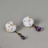 Shizuku Poise Teardrop Glass Mismatched Drop Earrings Front