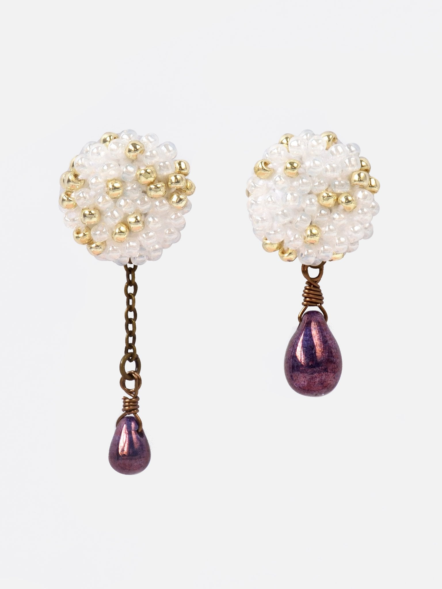 Shizuku Poise Teardrop Glass Mismatched Drop Earrings Primary