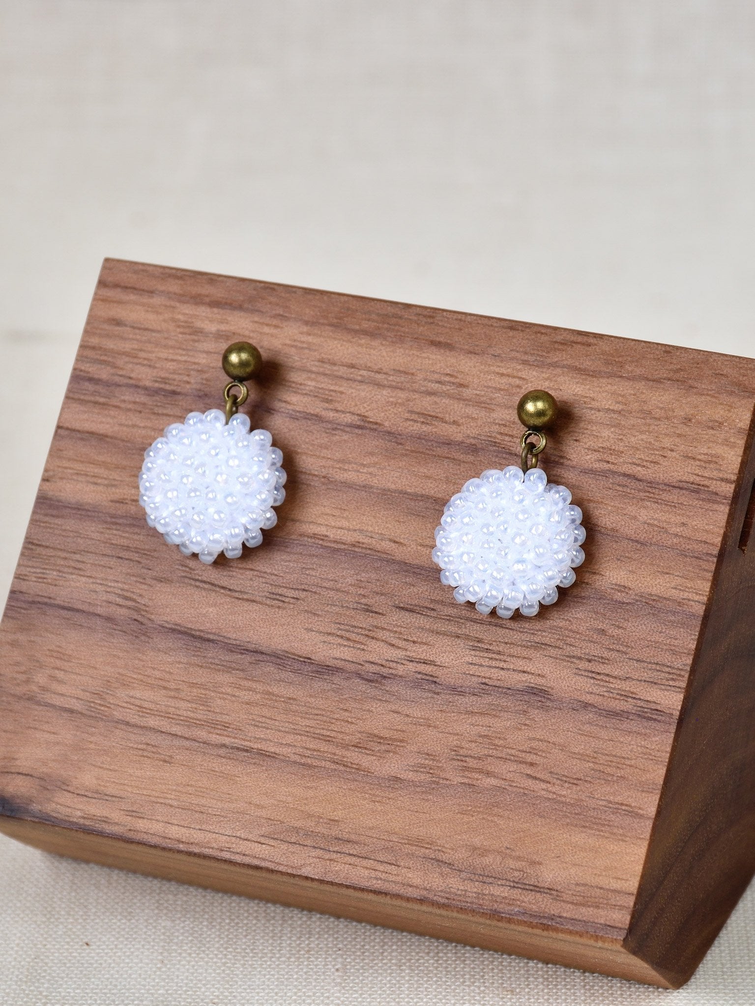 Prelude Delica Drop Earrings in White Front