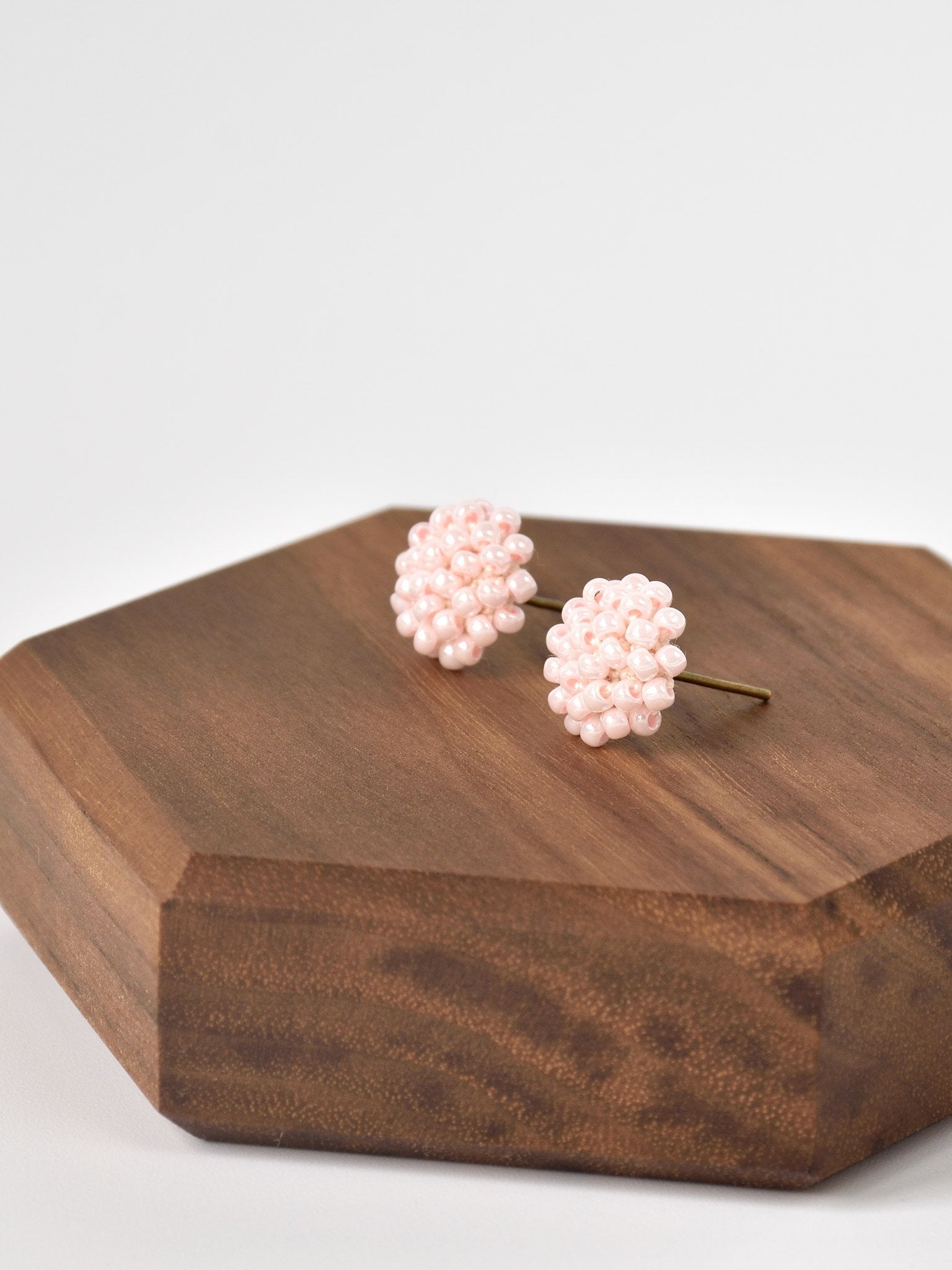 Prelude Petite Studs in Pink Left