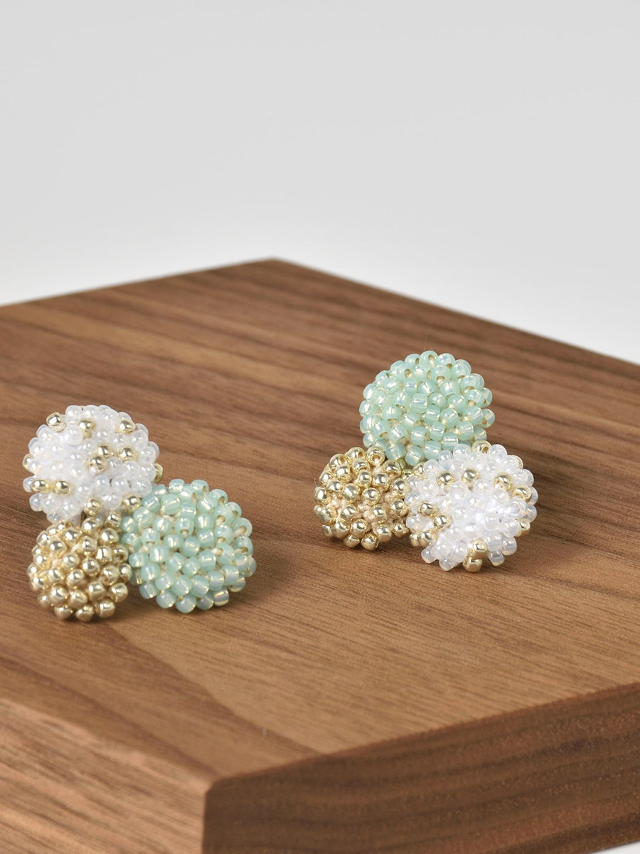 Planetarium Big Stud Earrings in Green Front
