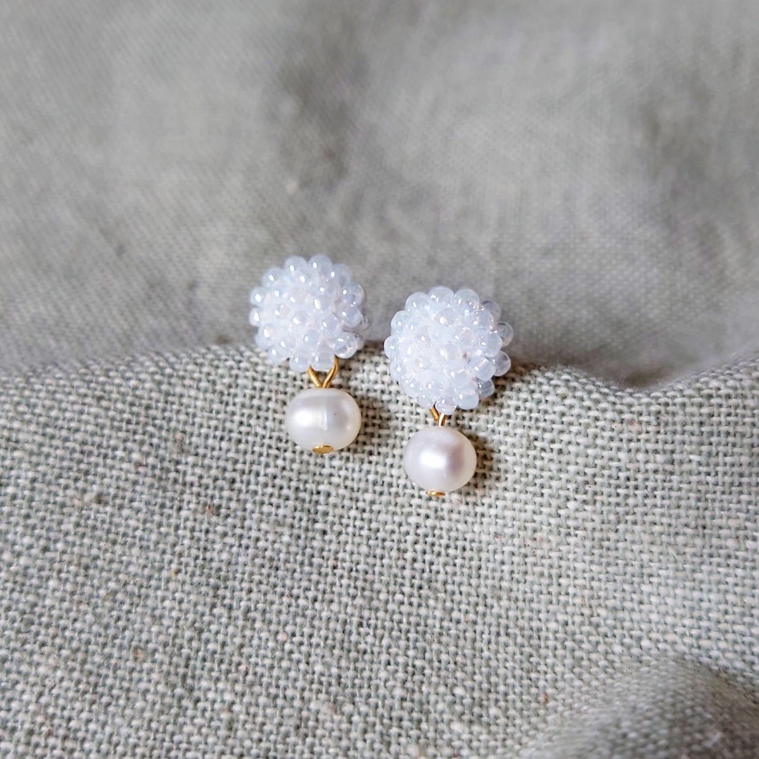 Phoebe Earrings in White Front