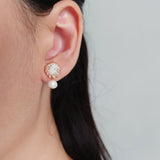 Phoebe Rio Earrings in Champagne Pink Model