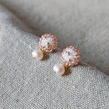 Phoebe Rio Earrings in Champagne Pink Top Side