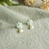 Phoebe Star Dust Earrings in Mint Green Front