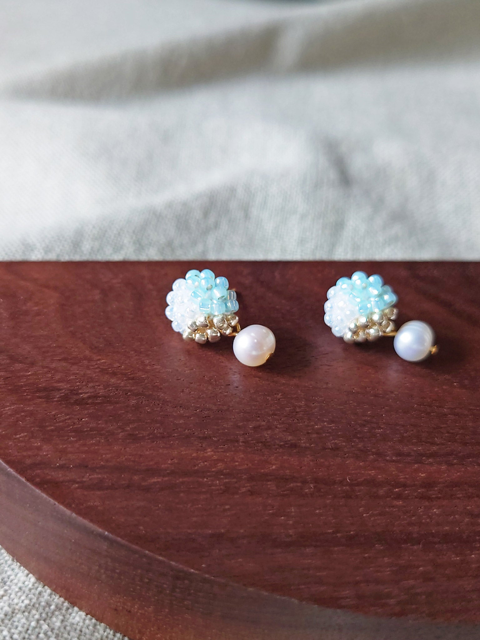 Phoebe Trio Earrings in Blue Display