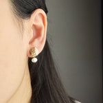 Phoebe Trio Earrings in Caramel Brown Model