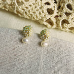 Phoebe Trio Earrings in Lime Green Right