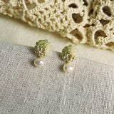 Phoebe Trio Earrings in Lime Green Right