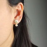 Phoebe Trio Earrings in Mint Green Model