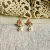 Phoebe Trio Earrings in Strawberry Red Front