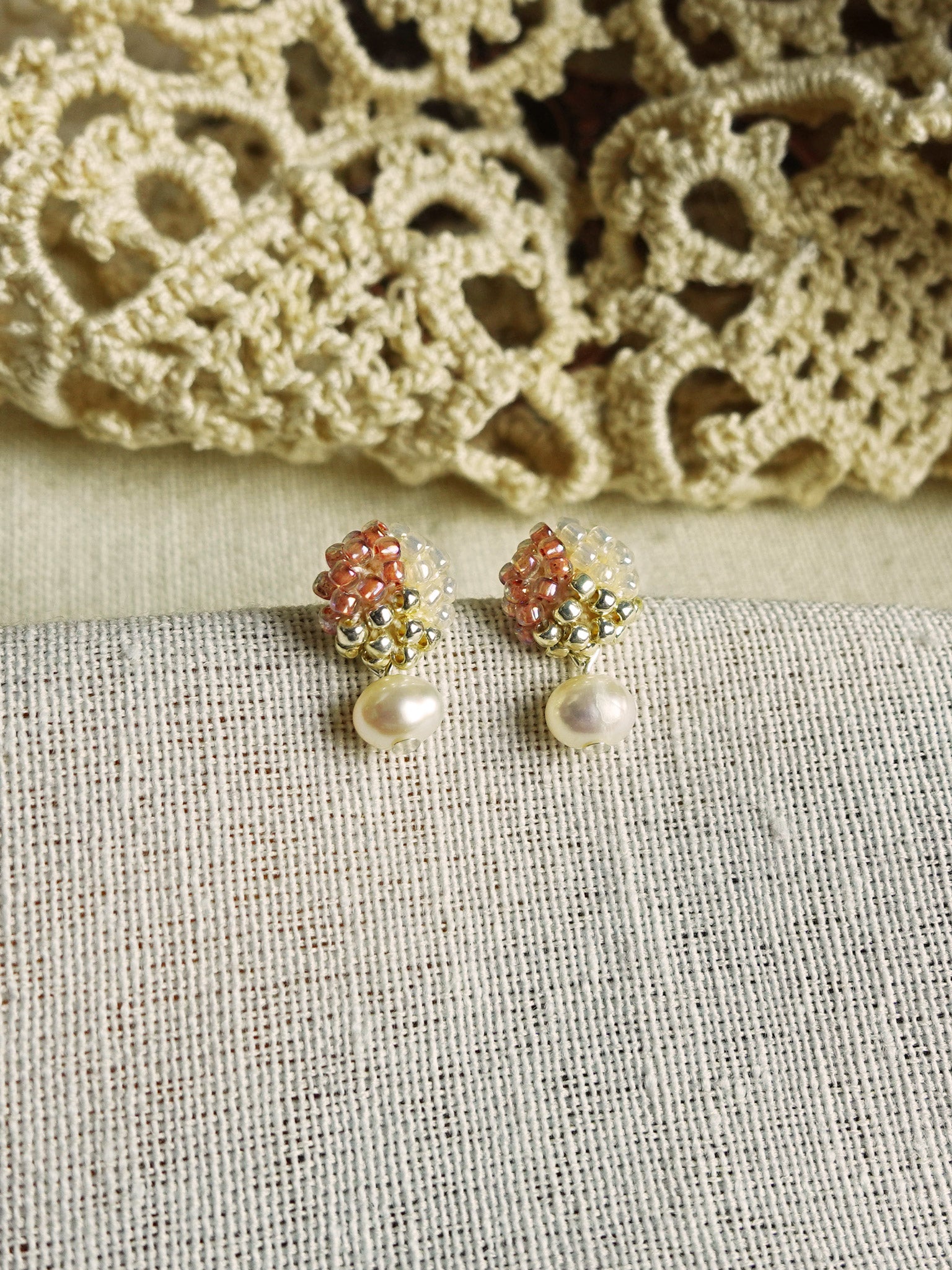 Phoebe Trio Earrings in Strawberry Red Front