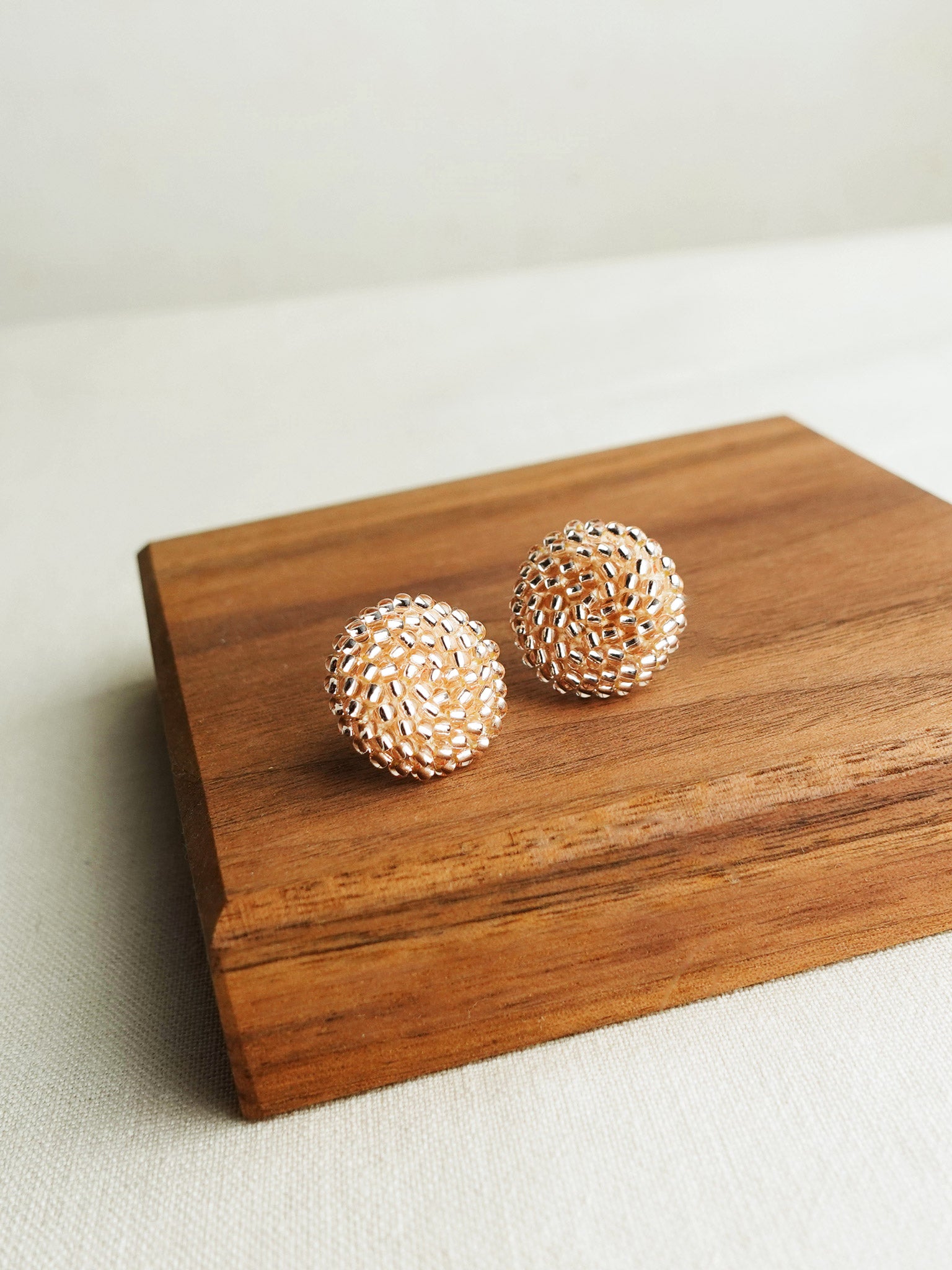 Prelude Maxi Stud Earrings in Champagne Pink Side