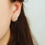Prelude Maxi Stud Earrings in Champagne Pink Model