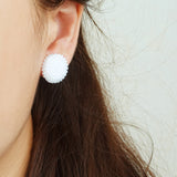 Prelude Maxi Stud Earrings in White Model