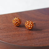 Prelude Petite Stud Earrings in Dark Amber Display Front
