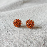 Prelude Petite Stud Earrings in Dark Amber Front