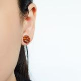 Prelude Petite Stud Earrings in Dark Amber Model