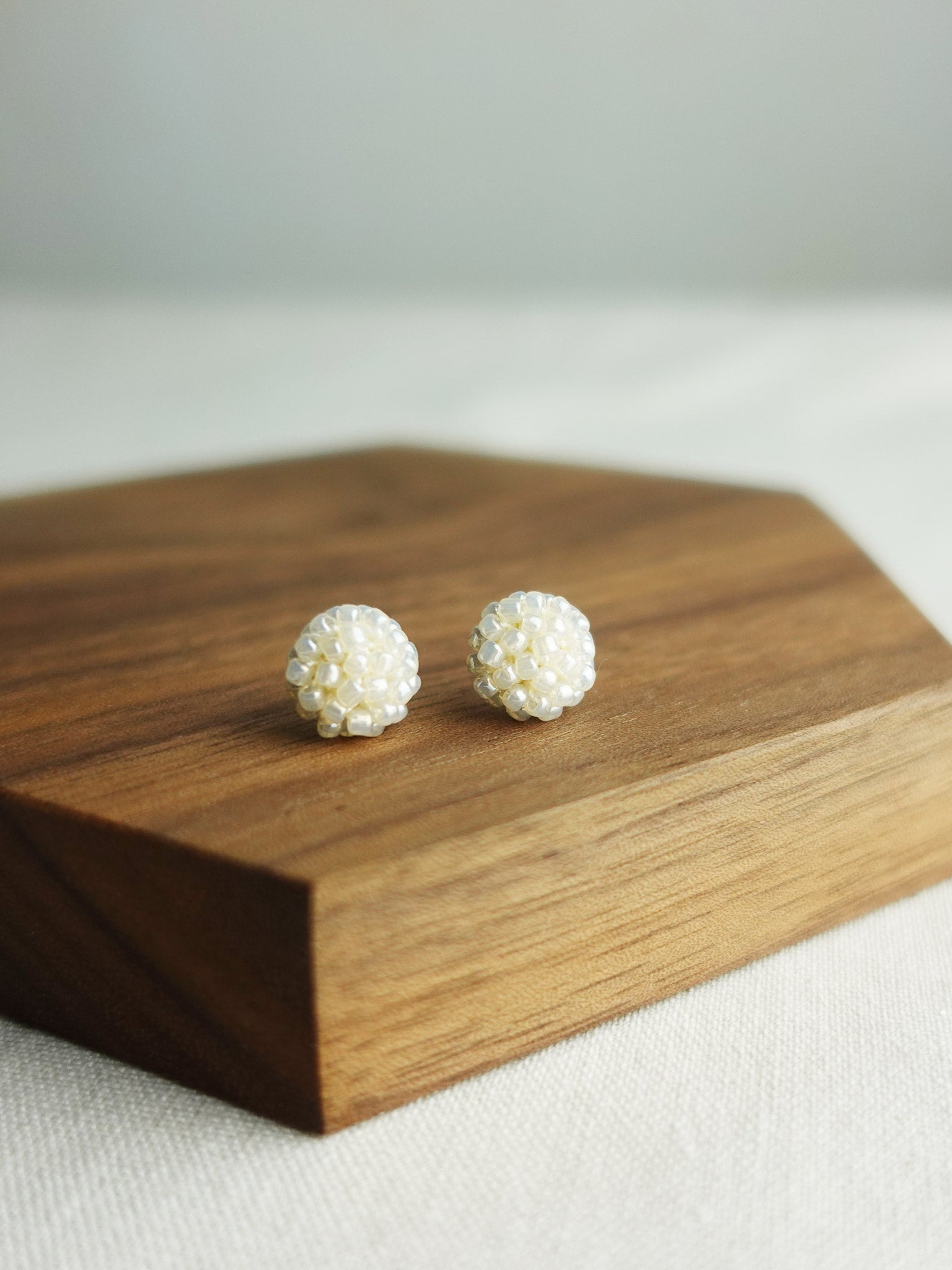 Prelude Petite Studs in Ivory Display Front