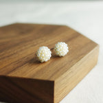 Prelude Petite Studs in Ivory Display Side