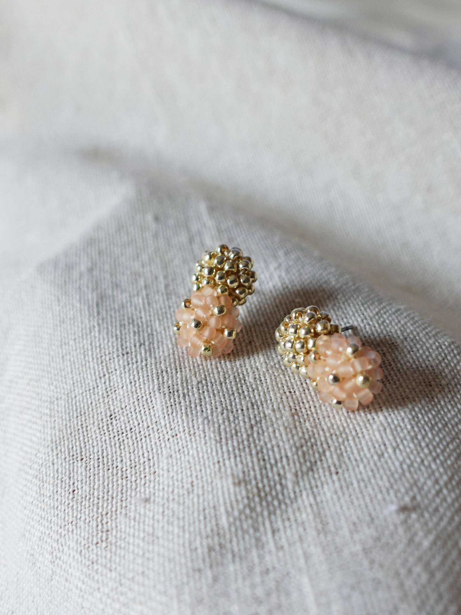Rachel Stud Earrings in Peach Left