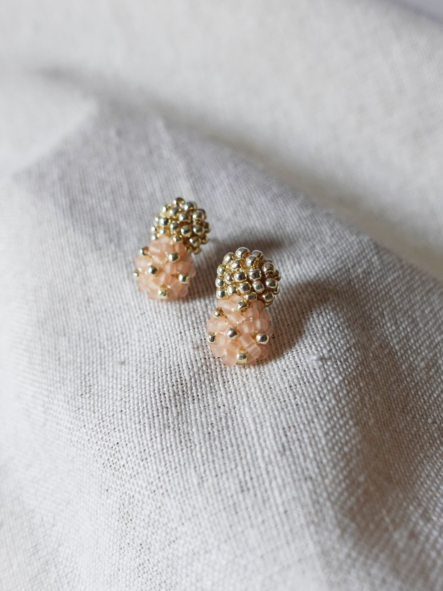 Rachel Stud Earrings in Peach Right