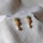 Rachel Teardrop Earrings in Peach Left