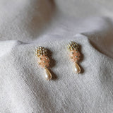 Rachel Teardrop Earrings in Peach Left