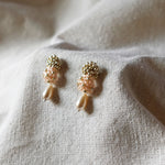 Rachel Teardrop Earrings in Peach Right